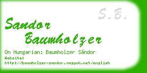 sandor baumholzer business card